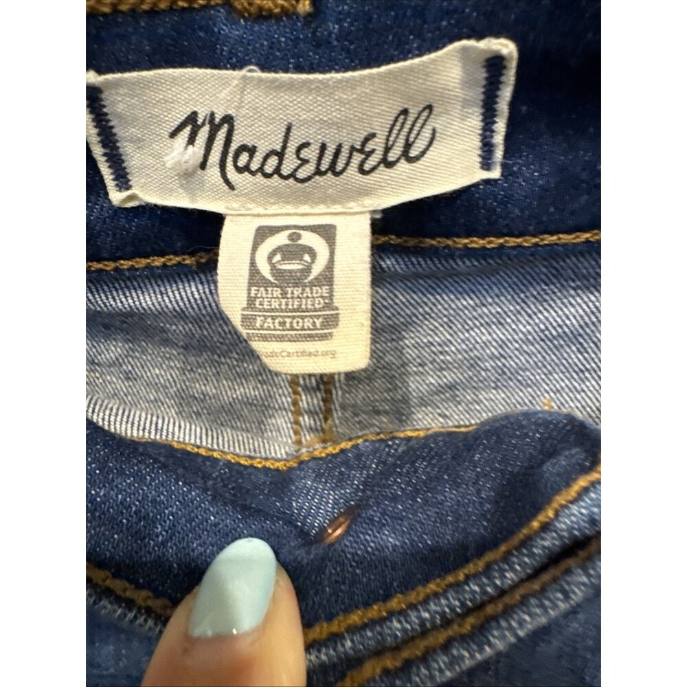 Madewell Emmett Size 30 Curvy High Rise Wide Leg Blue Jeans Patch Pockets - Picture 8 of 14